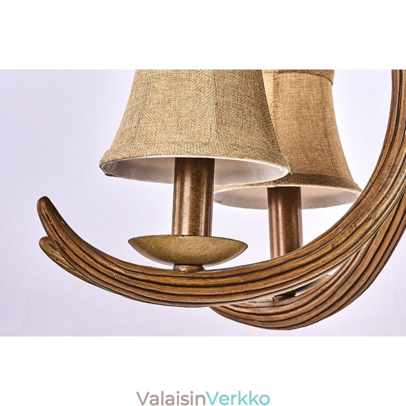 5 Vaaleaa maalaismainen taiteellinen Retro Antler Antler kattokruunu varjostimilla