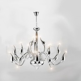 18 Lights Stainless Post Modern Swan Kattokruunu Light G4 kromi viimeistelty
