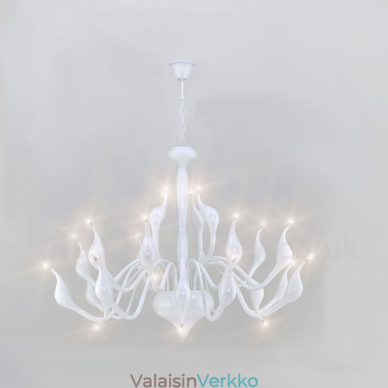 24 valoa Moderni Swan kattokruunu Valo G4 valkoinen pinnoitus