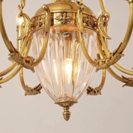 Luksus ranskalainen All Copper Crystal Kattokruunu Lamppu Ruokailuvalaisin Kattokruunu