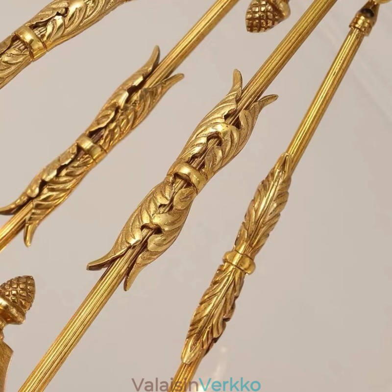 Luksus ranskalainen All Copper Crystal Kattokruunu Lamppu Ruokailuvalaisin Kattokruunu