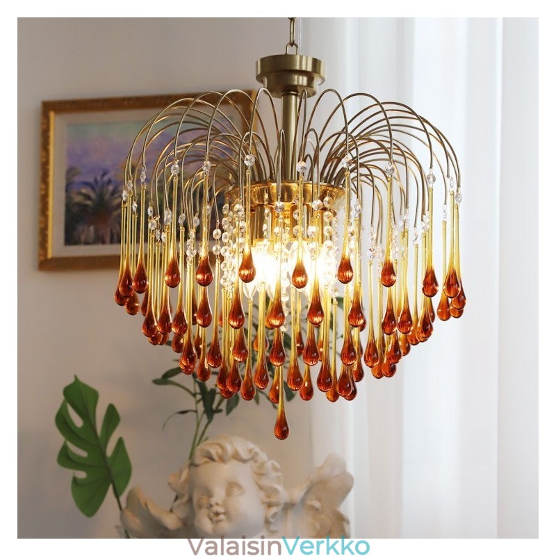 Water Drop Glass Chandelier valaisin