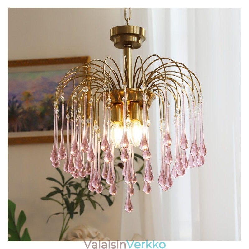 Water Drop Glass Chandelier valaisin