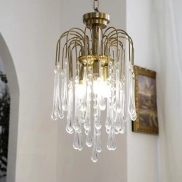 Water Drop Glass Chandelier valaisin