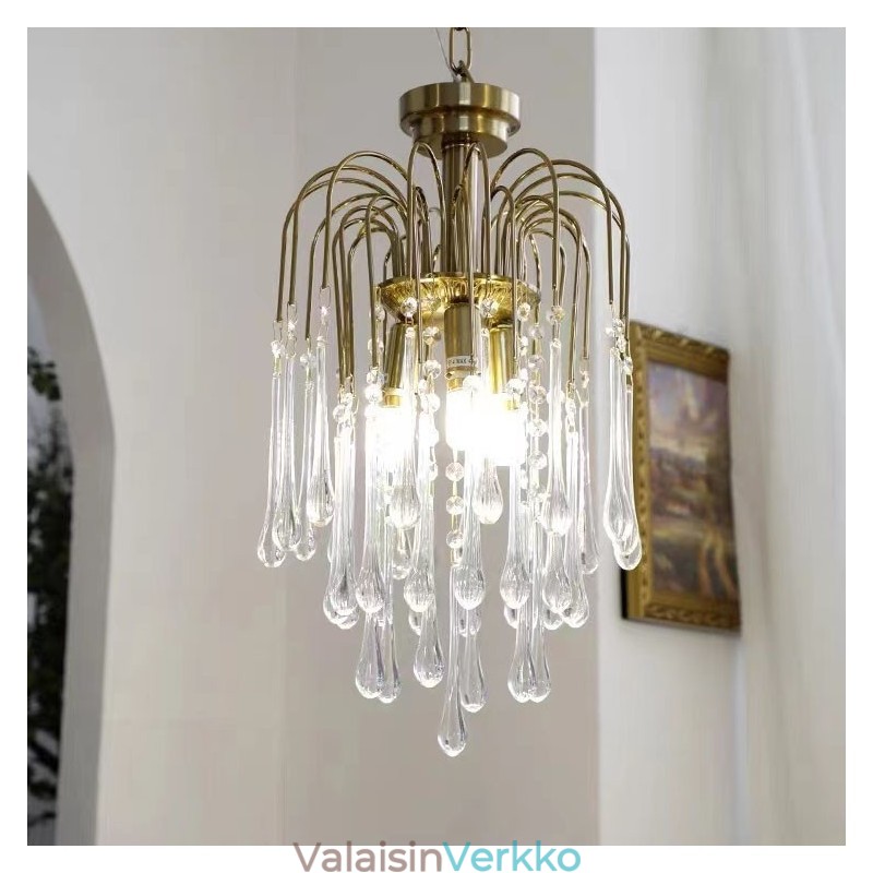 Water Drop Glass Chandelier valaisin