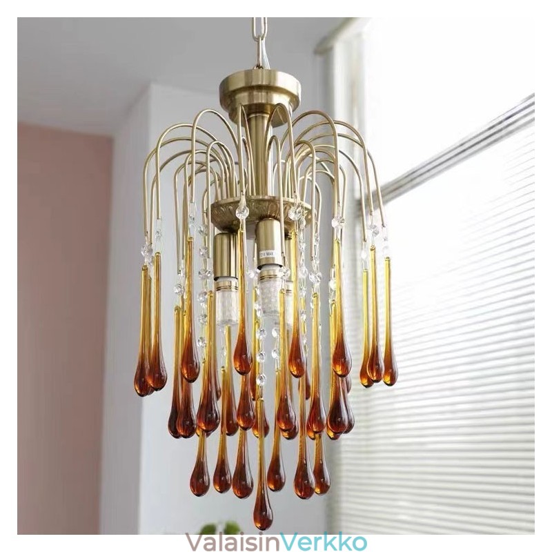 Water Drop Glass Chandelier valaisin