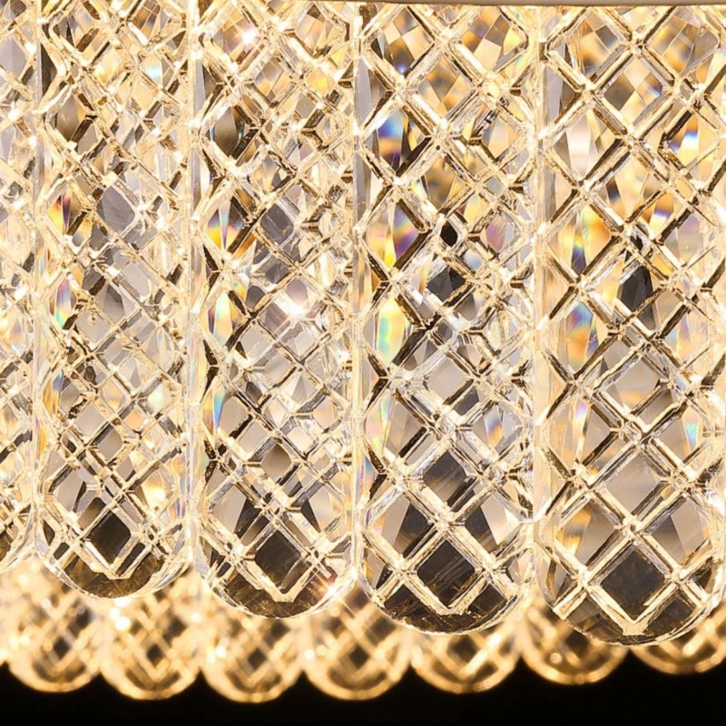 Neliömäinen kristalliriippuvalaisin 1 2 rengasta K9 Crystal sisäkattovalaisin