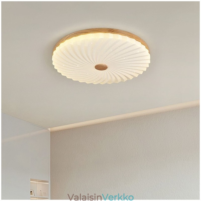 Nordic Round Yksinkertainen moderni massiivipuinen uppoasennettava kattovalaisin
