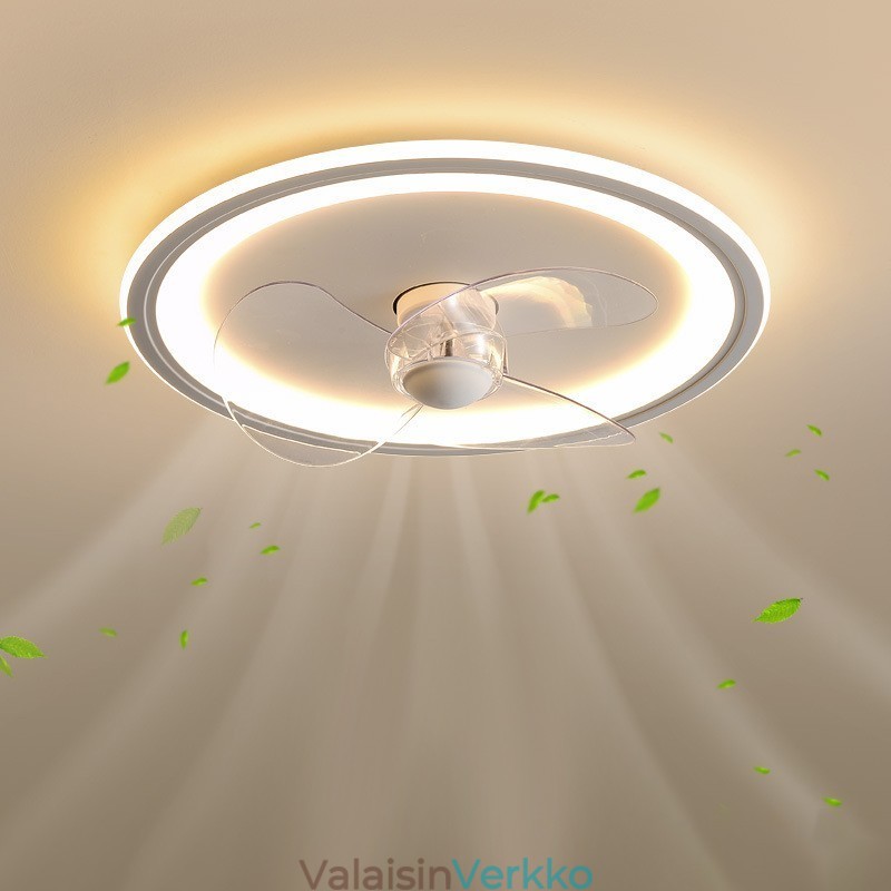 Nordic Round Ultraohut Hiljainen Näkymätön Himmennettävä Uppoasennettu tuuletinvalo Täysspektri silmäsuoja