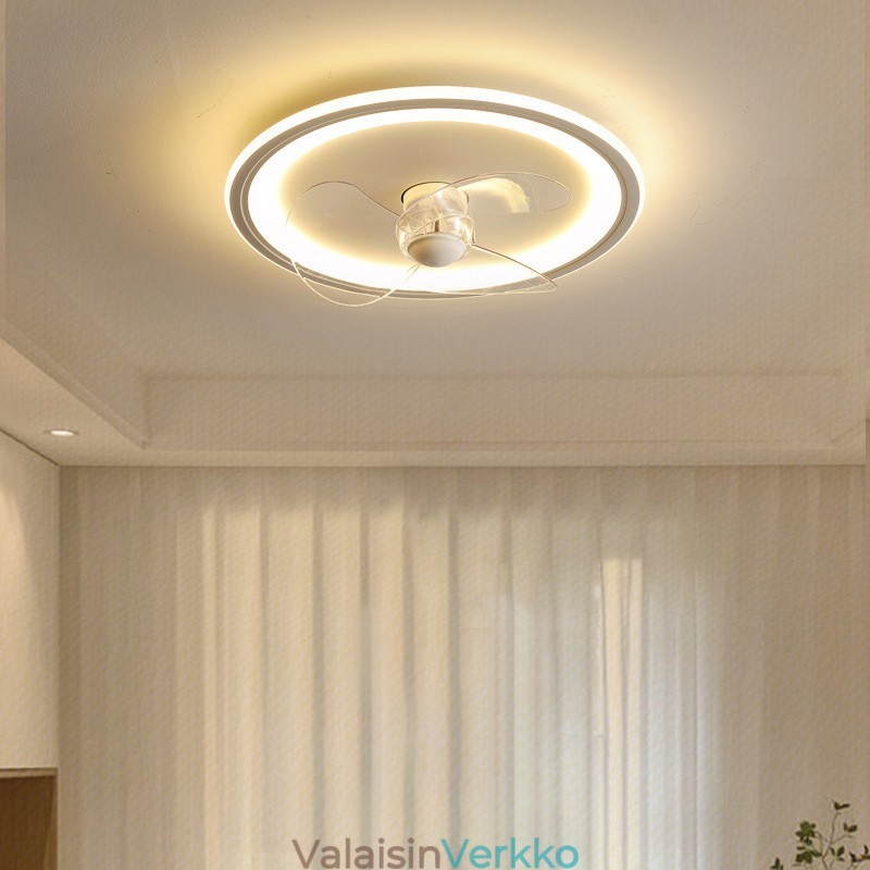 Nordic Round Ultraohut Hiljainen Näkymätön Himmennettävä Uppoasennettu tuuletinvalo Täysspektri silmäsuoja