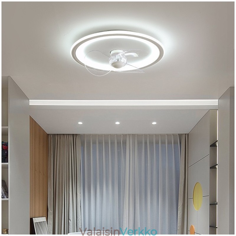 Nordic Round Ultraohut Hiljainen Näkymätön Himmennettävä Uppoasennettu tuuletinvalo Täysspektri silmäsuoja