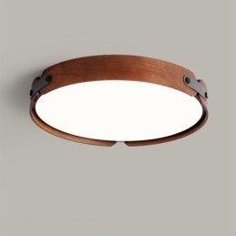 Nordic Round Simple Black Walnut Wood uppoasennettava kattovalaisin