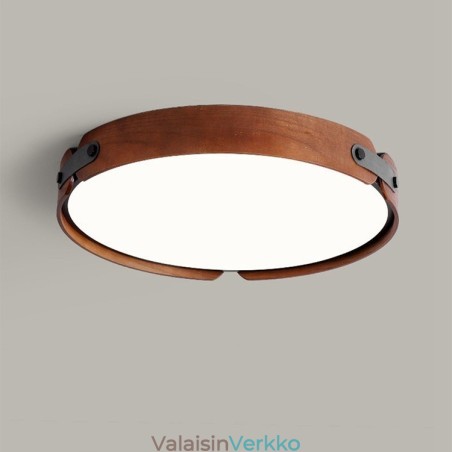 Nordic Round Simple Black Walnut Wood uppoasennettava kattovalaisin Nordic Round Simple Black Walnut Wood uppoasennettava kattovalaisin