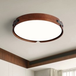 Nordic Round Simple Black Walnut Wood uppoasennettava kattovalaisin
