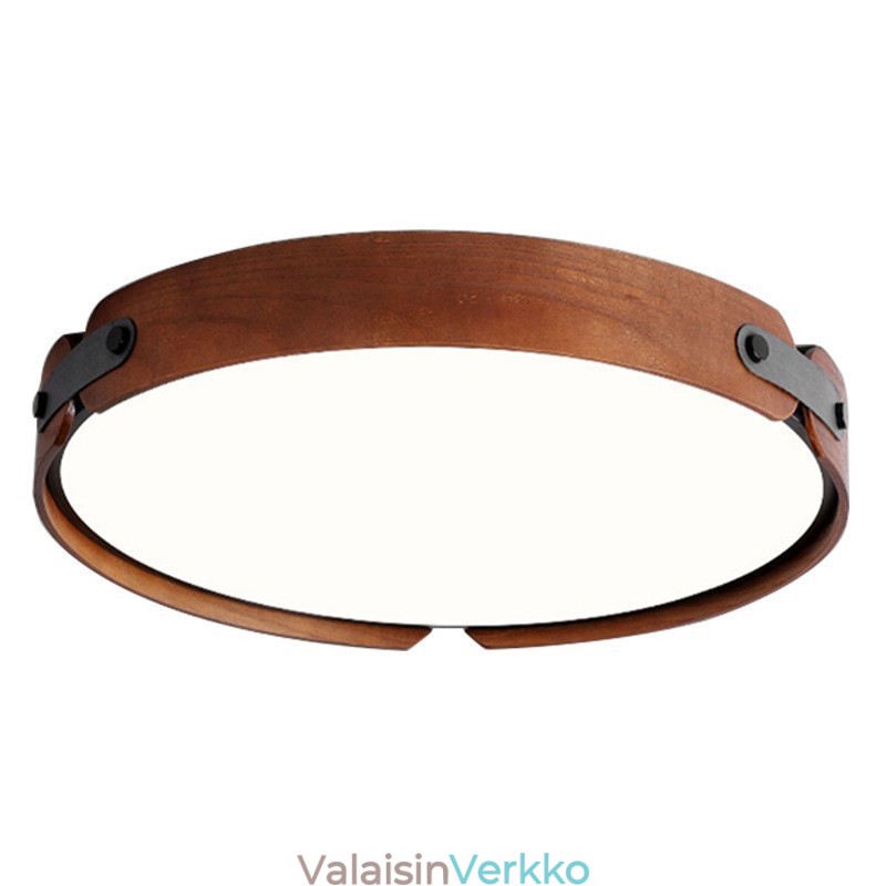 Nordic Round Simple Black Walnut Wood uppoasennettava kattovalaisin