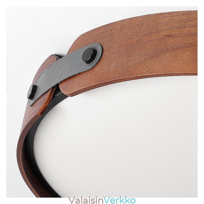 Nordic Round Simple Black Walnut Wood uppoasennettava kattovalaisin