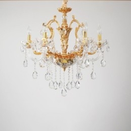 6 Light 8 Light Luxury Gold Color Crystal kynttilän kattokruunu