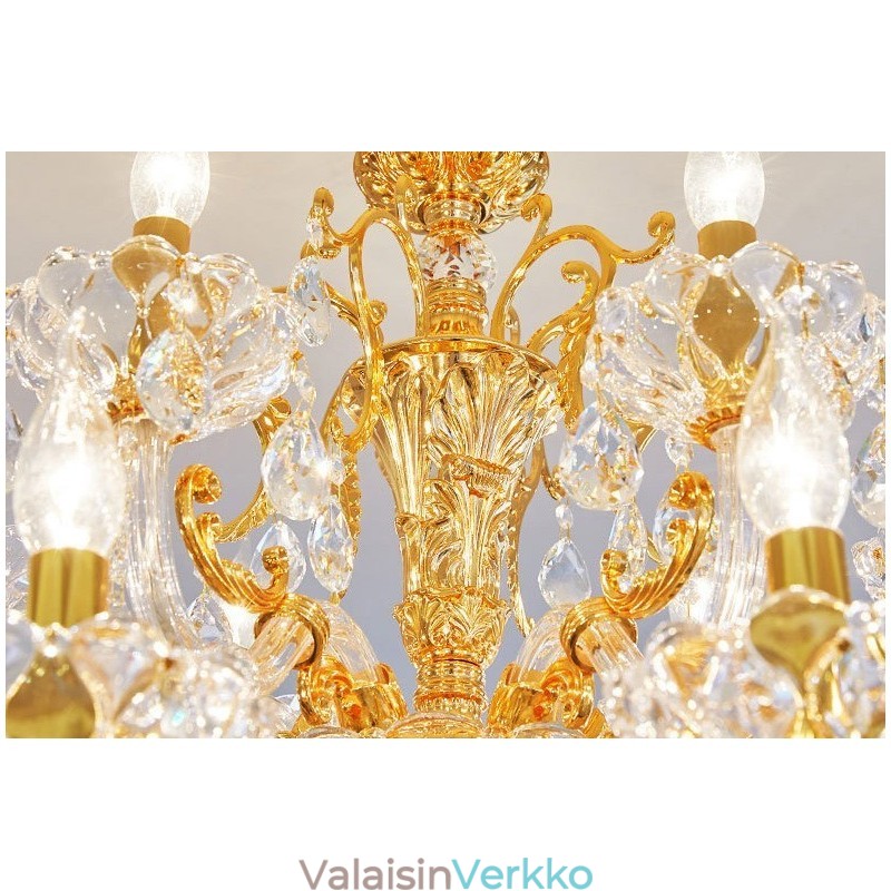6 Light 8 Light Luxury Gold Color Crystal kynttilän kattokruunu