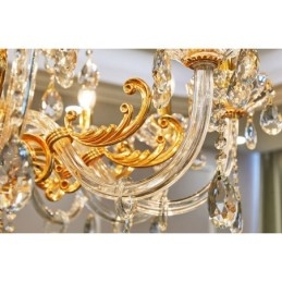 6 Light 8 Light Luxury Gold Color Crystal kynttilän kattokruunu