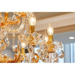 6 Light 8 Light Luxury Gold Color Crystal kynttilän kattokruunu