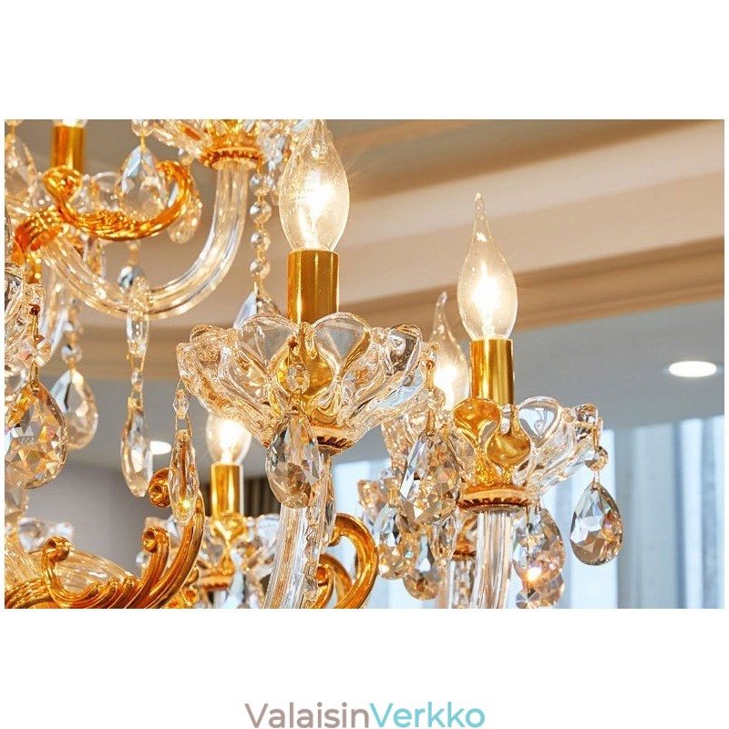 6 Light 8 Light Luxury Gold Color Crystal kynttilän kattokruunu