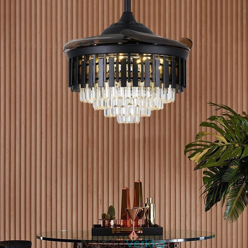 Sisäänvedettävä kattotuuletin Kevyt kristallikattotuuletin