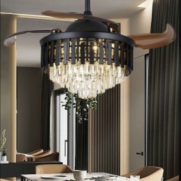 Sisäänvedettävä kattotuuletin Kevyt kristallikattotuuletin