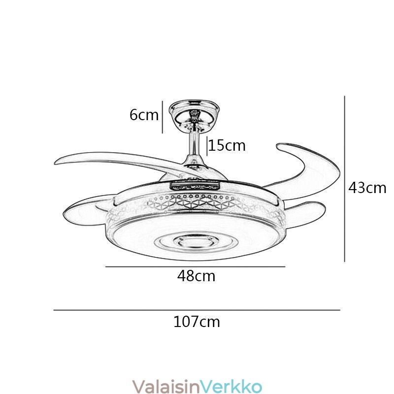 Moderni galvanoitu kattotuulettimen invertterituulettimen valo