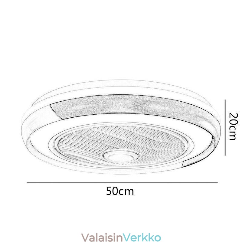 Modernit kattotuulettimen valot Akryyli pyöreä kattolamppu kaukosäätimellä