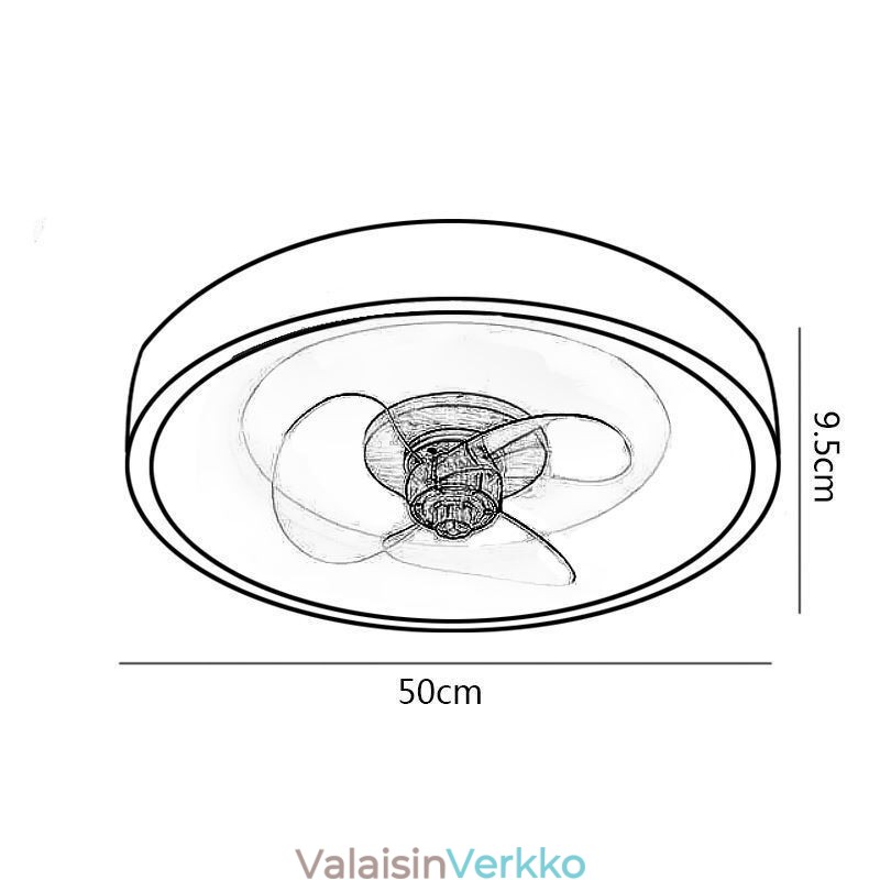 Moderni invertterikattotuuletin valoilla Kaukosäätimellä kattovalon tuuletinlamppu