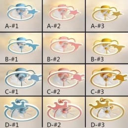 Sarjakuva kattotuulettimen valo Creative kattovalaisin lapsille