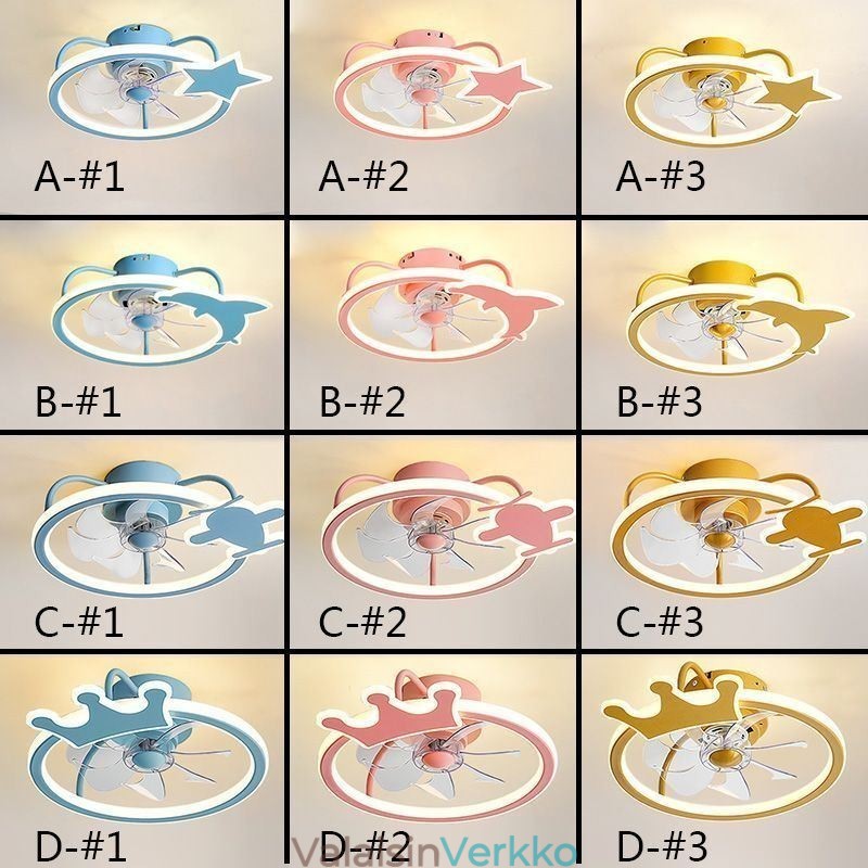 Sarjakuva kattotuulettimen valo Creative kattovalaisin lapsille
