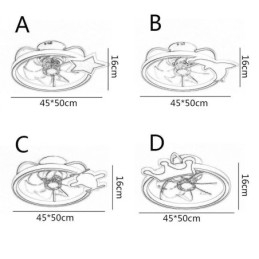 Sarjakuva kattotuulettimen valo Creative kattovalaisin lapsille