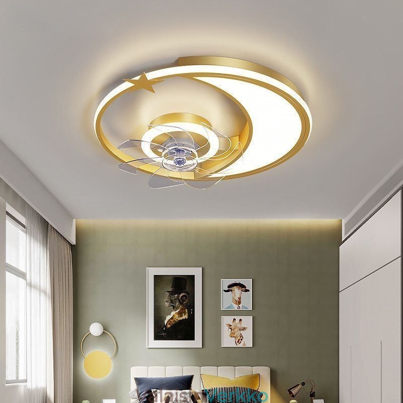 Moon Ceiling Fan Light Creative Kattolamppu