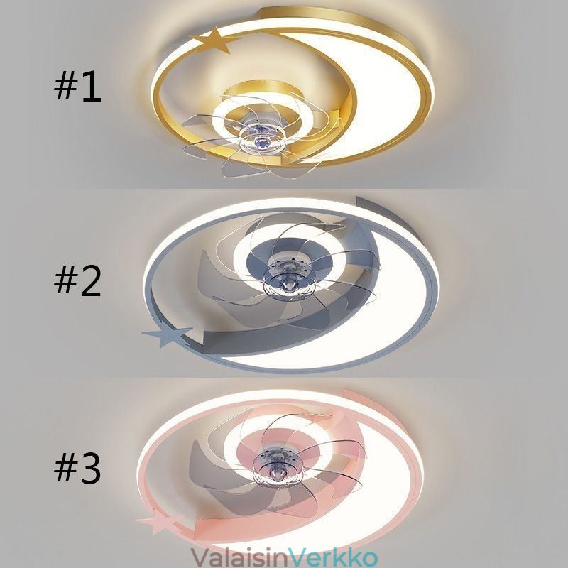 Moon Ceiling Fan Light Creative Kattolamppu