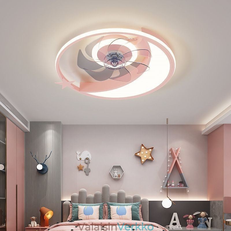 Moon Ceiling Fan Light Creative Kattolamppu