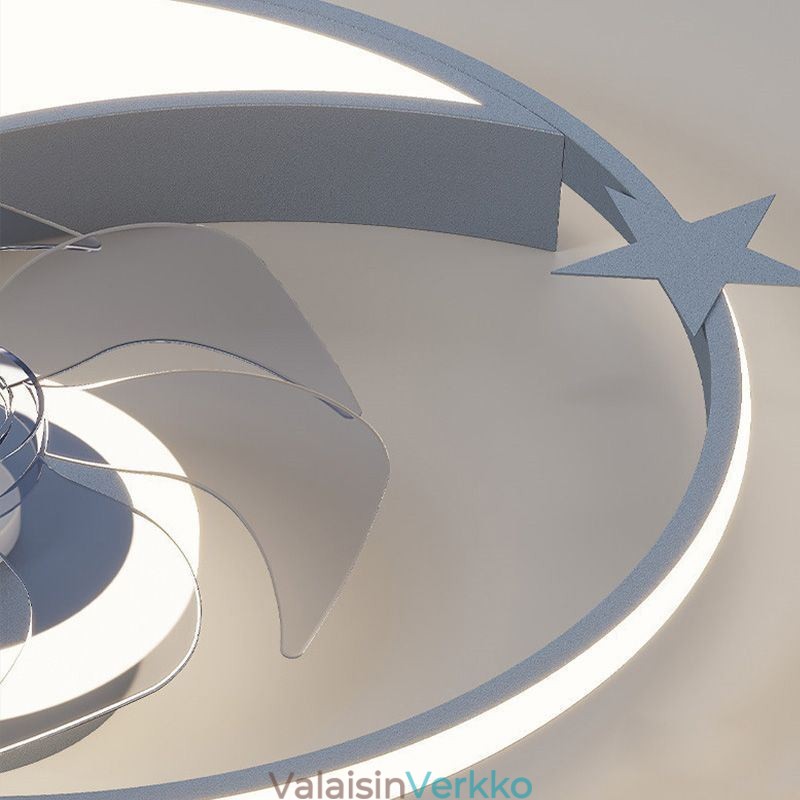 Moon Ceiling Fan Light Creative Kattolamppu