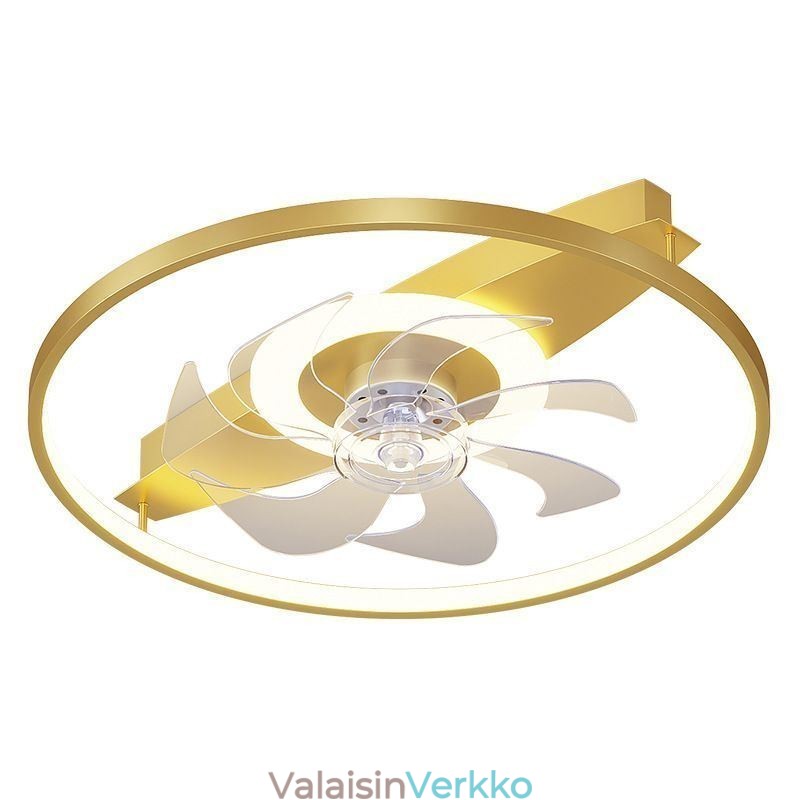 Moderni kattotuuletin valoilla Kaukosäätimellä varustettu tuuletuslamppu
