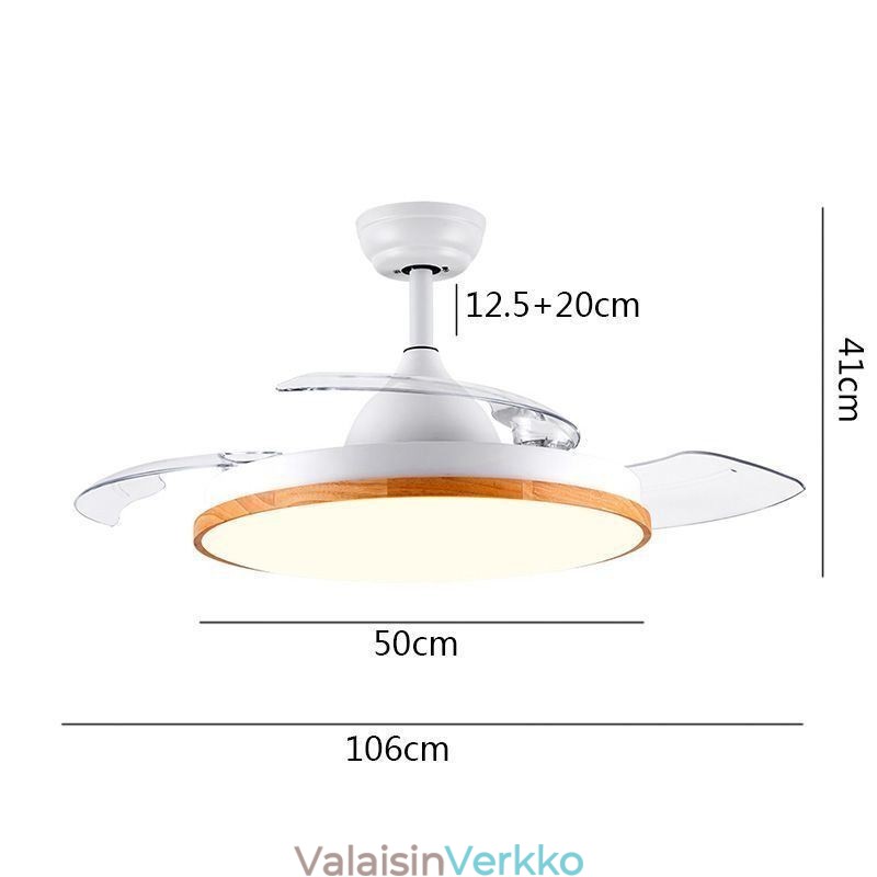 Moderni invertterikattotuulettimen valo kaukosäädin kattolamppu kolmivärinen himmennys