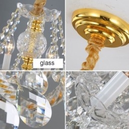 Läpinäkyvä kristallikruunu European Gold Body Luxury koristeellinen kattovalaisin