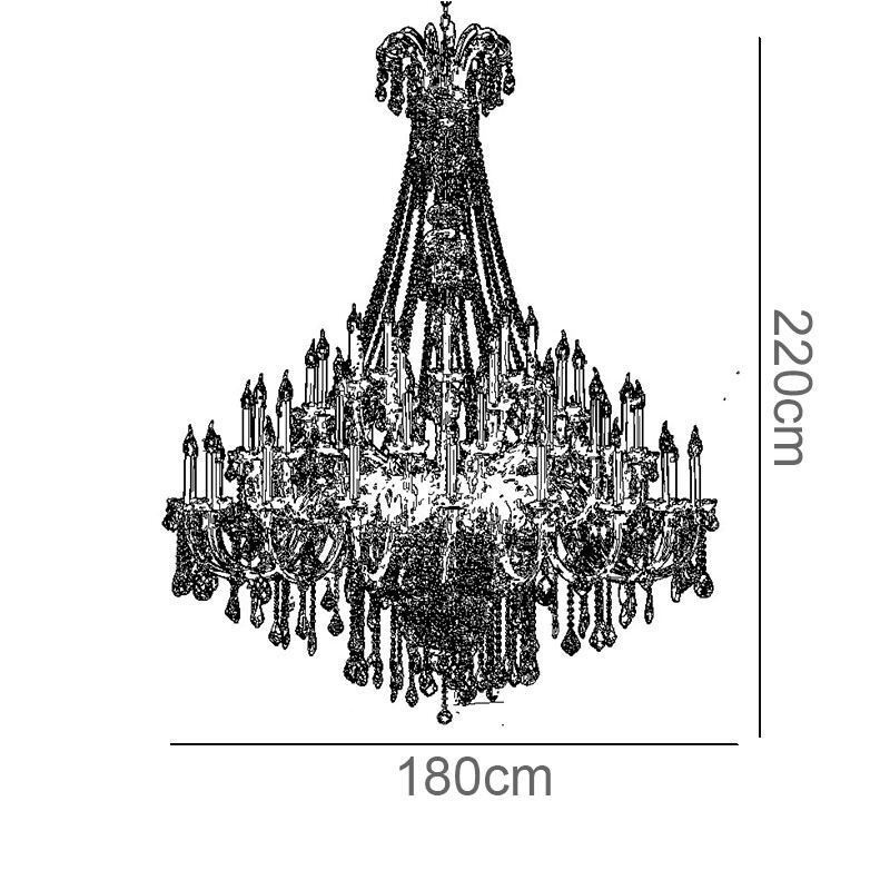 European Crystal Kattokruunu Crystal Decoration Kattovalaisin 65 valolla