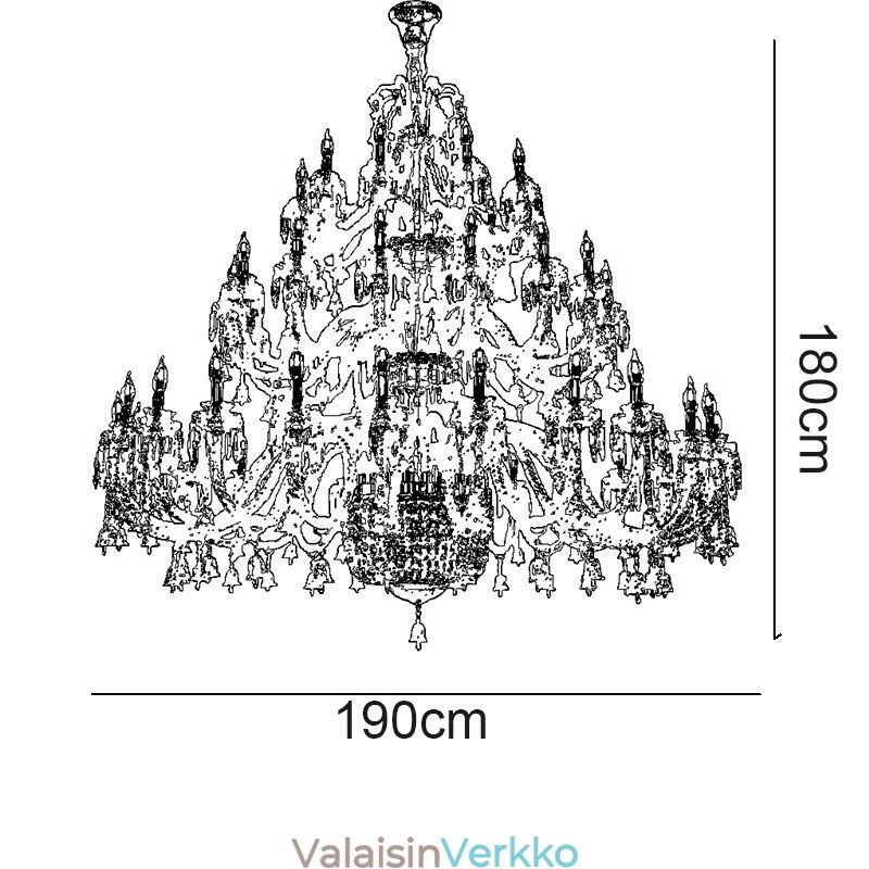 Eurooppalainen kristallikruunu koristeellinen kattovalaisin 50 valolla