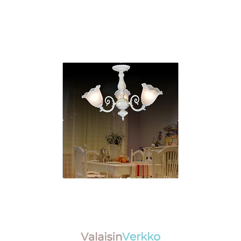 Flush Mount Three Lights White European Retro Classic