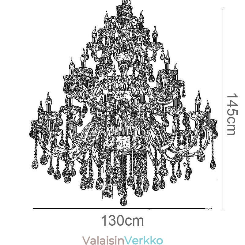 European Crystal Chandelier Luxury kattovalaisin 30 valolla