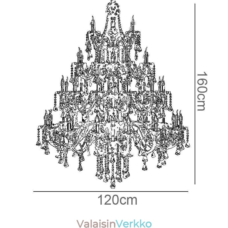 Eurooppalainen kristallikruunu konjakkivärinen kattovalaisin 40 valolla