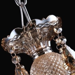 Eurooppalainen kristallikruunu konjakkivärinen kattovalaisin 40 valolla