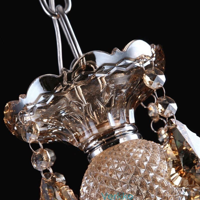 Eurooppalainen kristallikruunu konjakkivärinen kattovalaisin 40 valolla