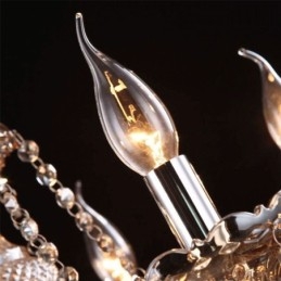 Eurooppalainen kristallikruunu konjakkivärinen kattovalaisin 40 valolla