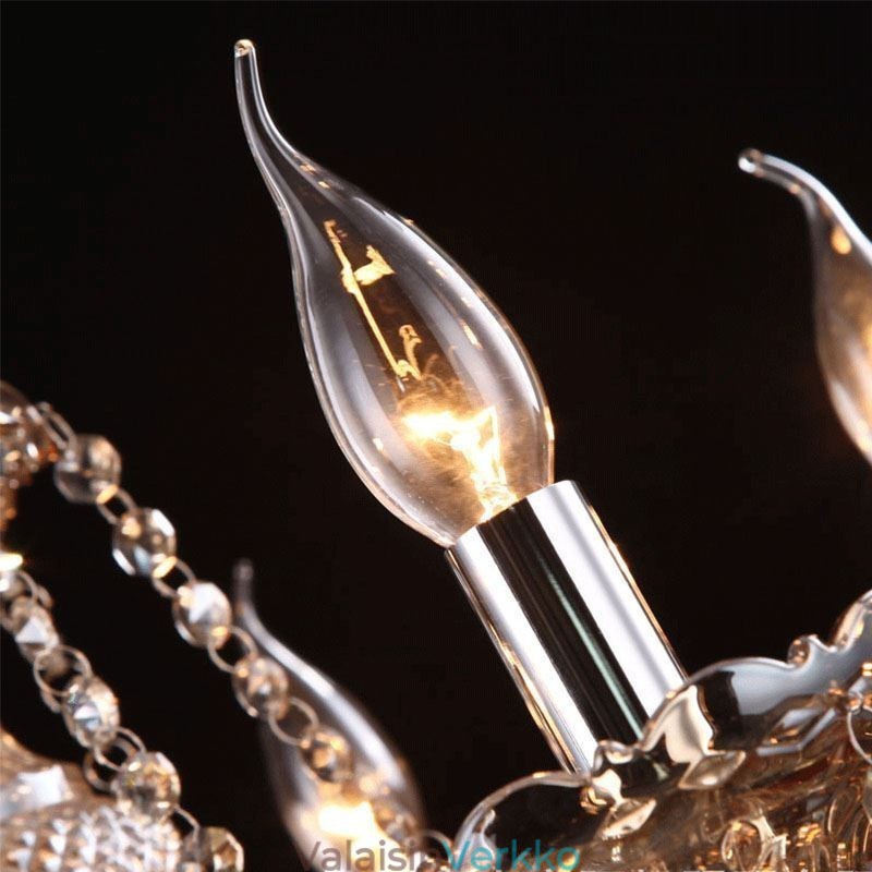 Eurooppalainen kristallikruunu konjakkivärinen kattovalaisin 40 valolla