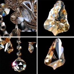 Eurooppalainen kristallikruunu konjakkivärinen kattovalaisin 40 valolla